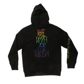 STACKED HOODIE BLACK/RAINBOW