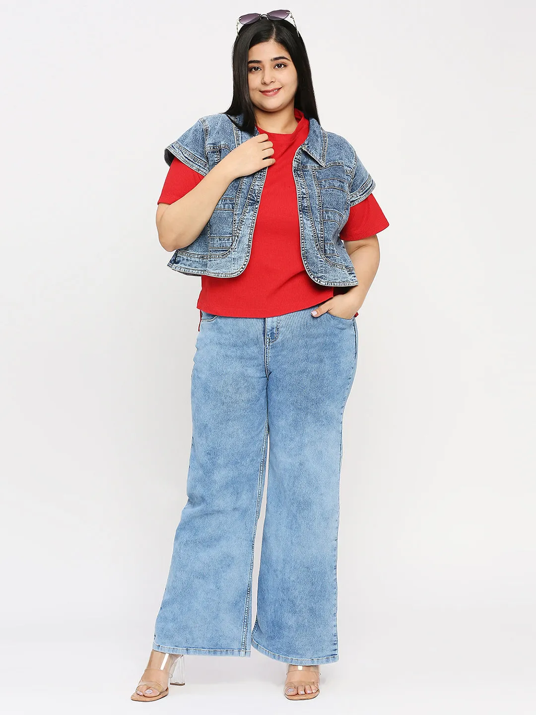 Style Quotient Plus Women Blue Denim Smart Casual Shrug