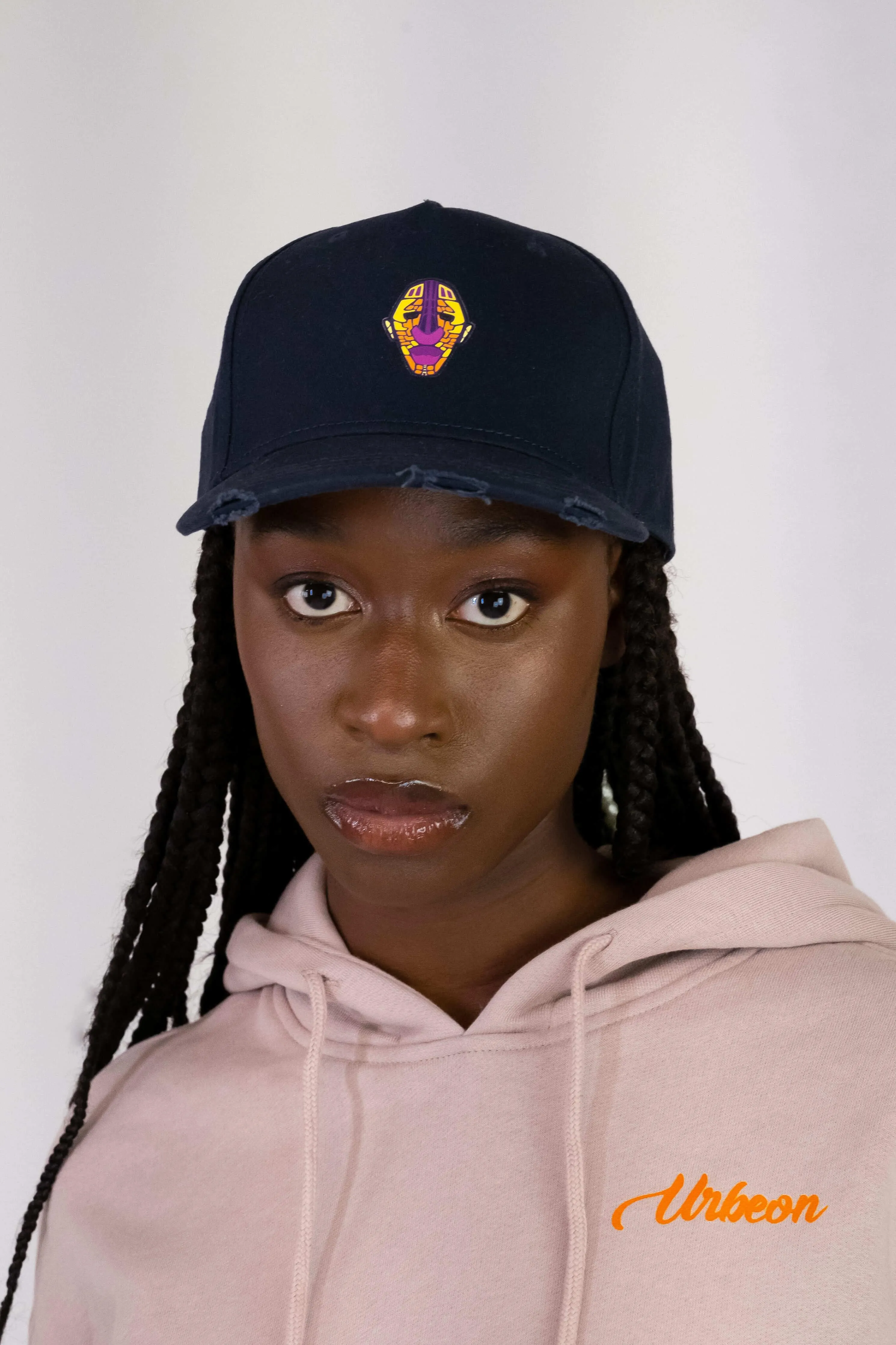 Sue Adinkra Cargo Cap Women in Navy