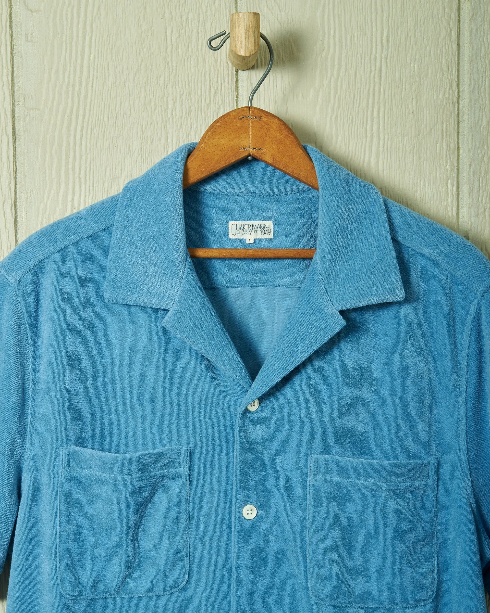 Summer Camp Shirt in Mid Blue Terrycloth