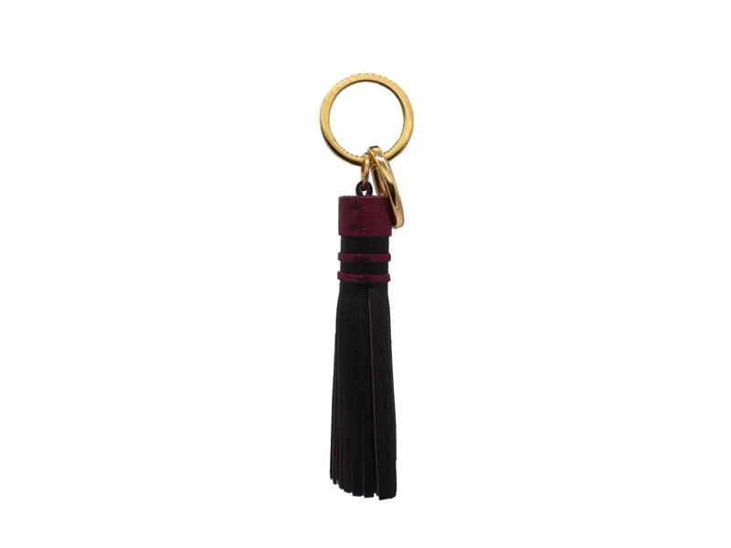 Tassel Keyring/Bag Charm - Black/Wine