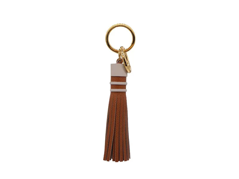 Tassel Keyring/Bag Charm - Tan/Oyster