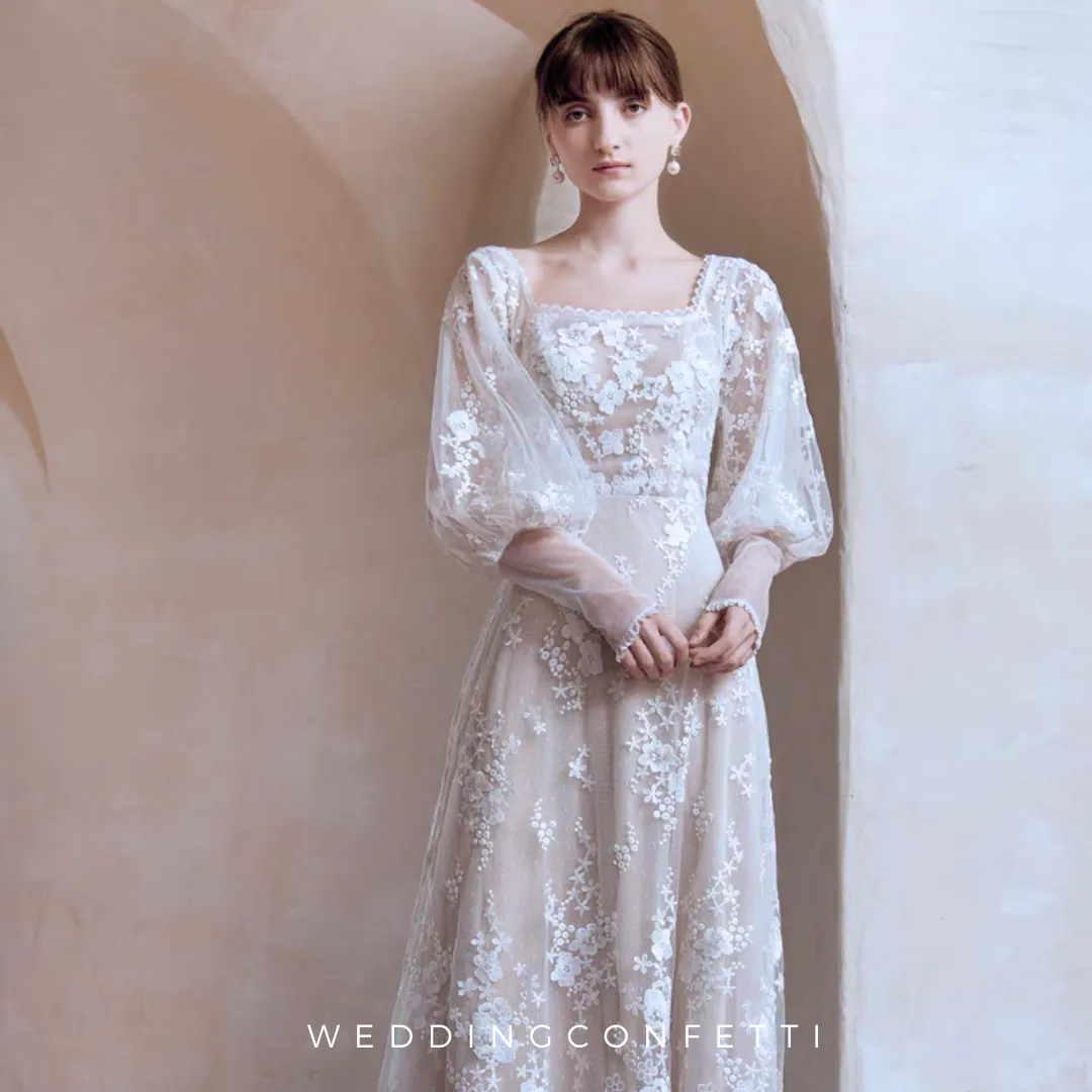 The Dorothea Wedding Bridal Flare Sleeves Gown