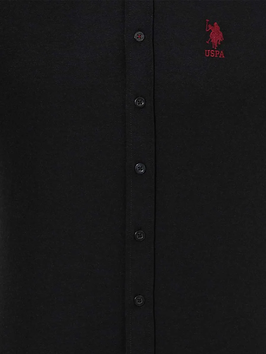 USPA Shirt Men Black VR046 USPSH262 Regular Fit US Polo Assn.