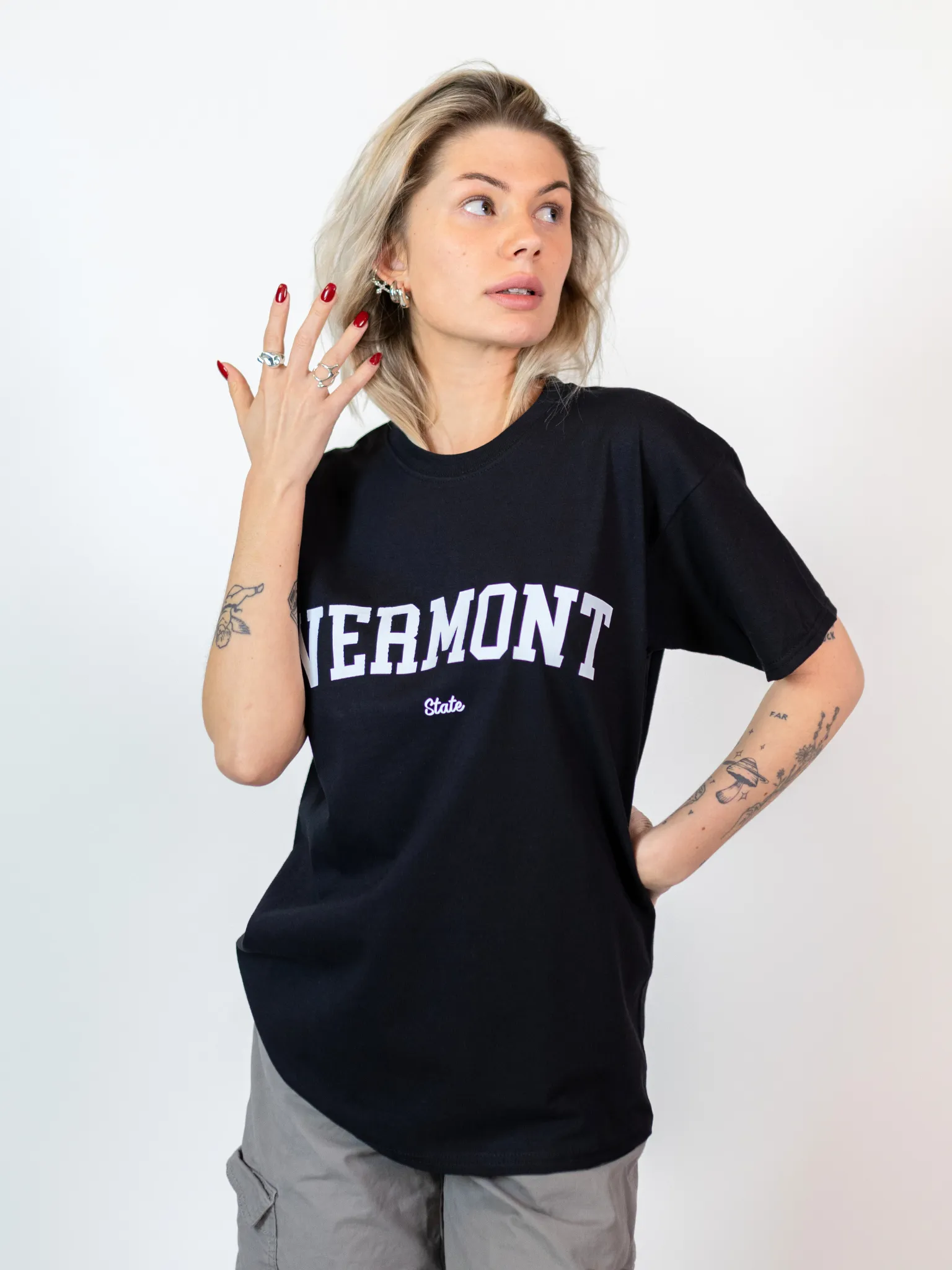 VERMONT STATE TEE - SVART