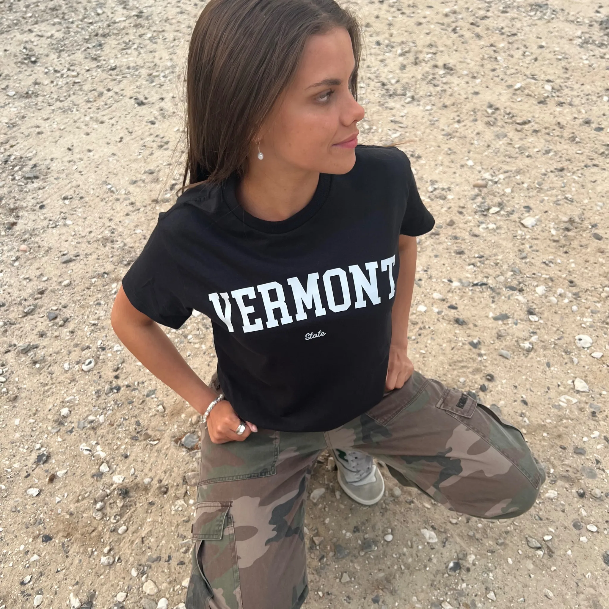 VERMONT STATE TEE - SVART