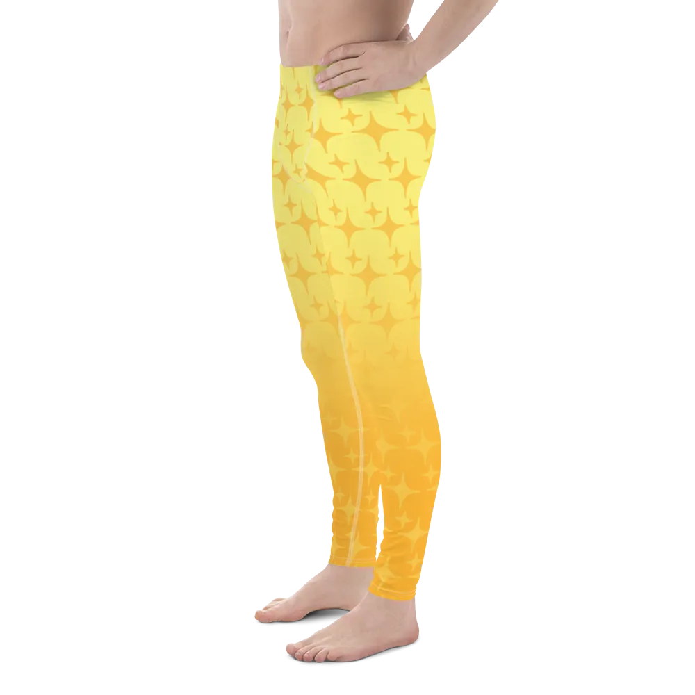 Yellow Ghost Sparkle Leggings (Men's XS-3XL)