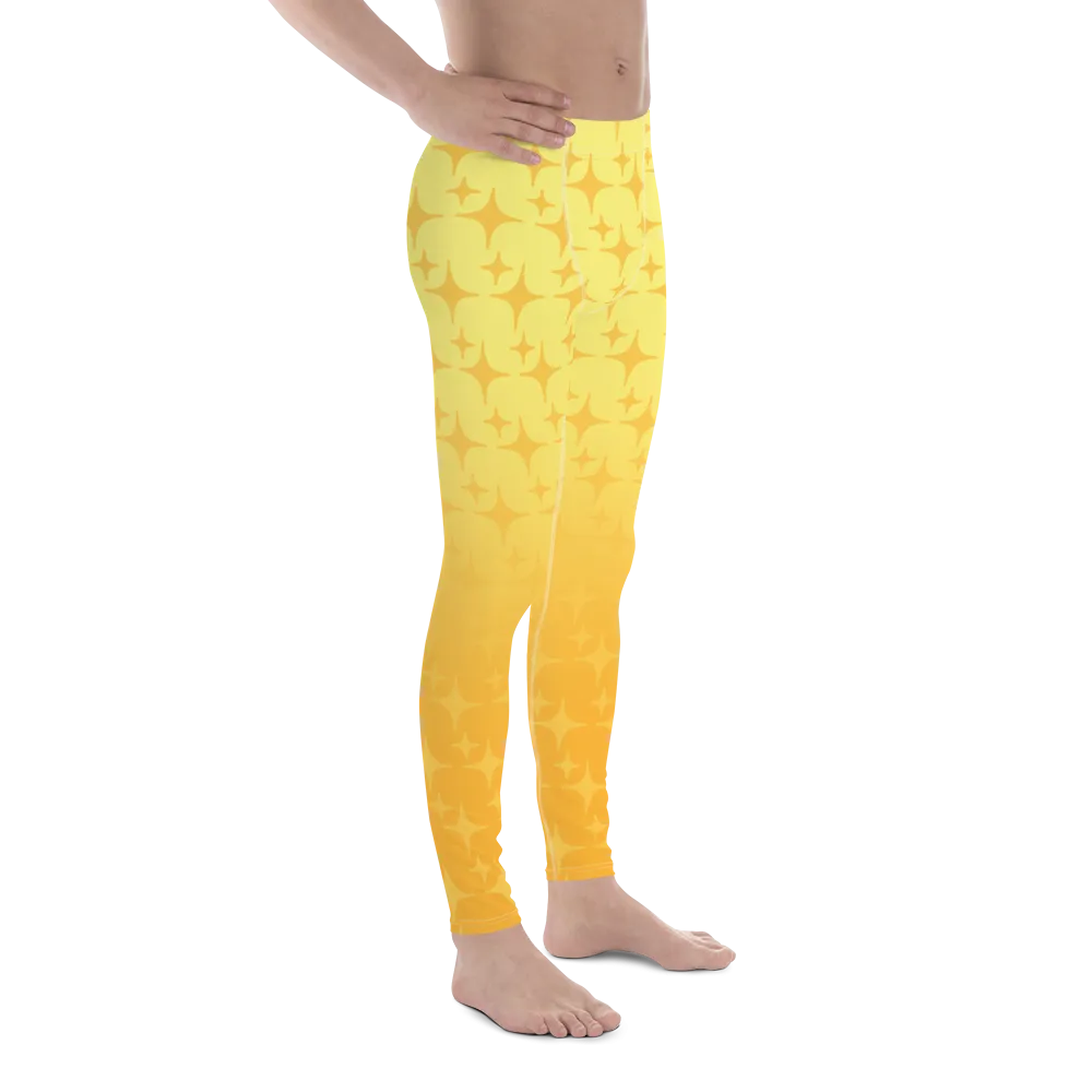 Yellow Ghost Sparkle Leggings (Men's XS-3XL)