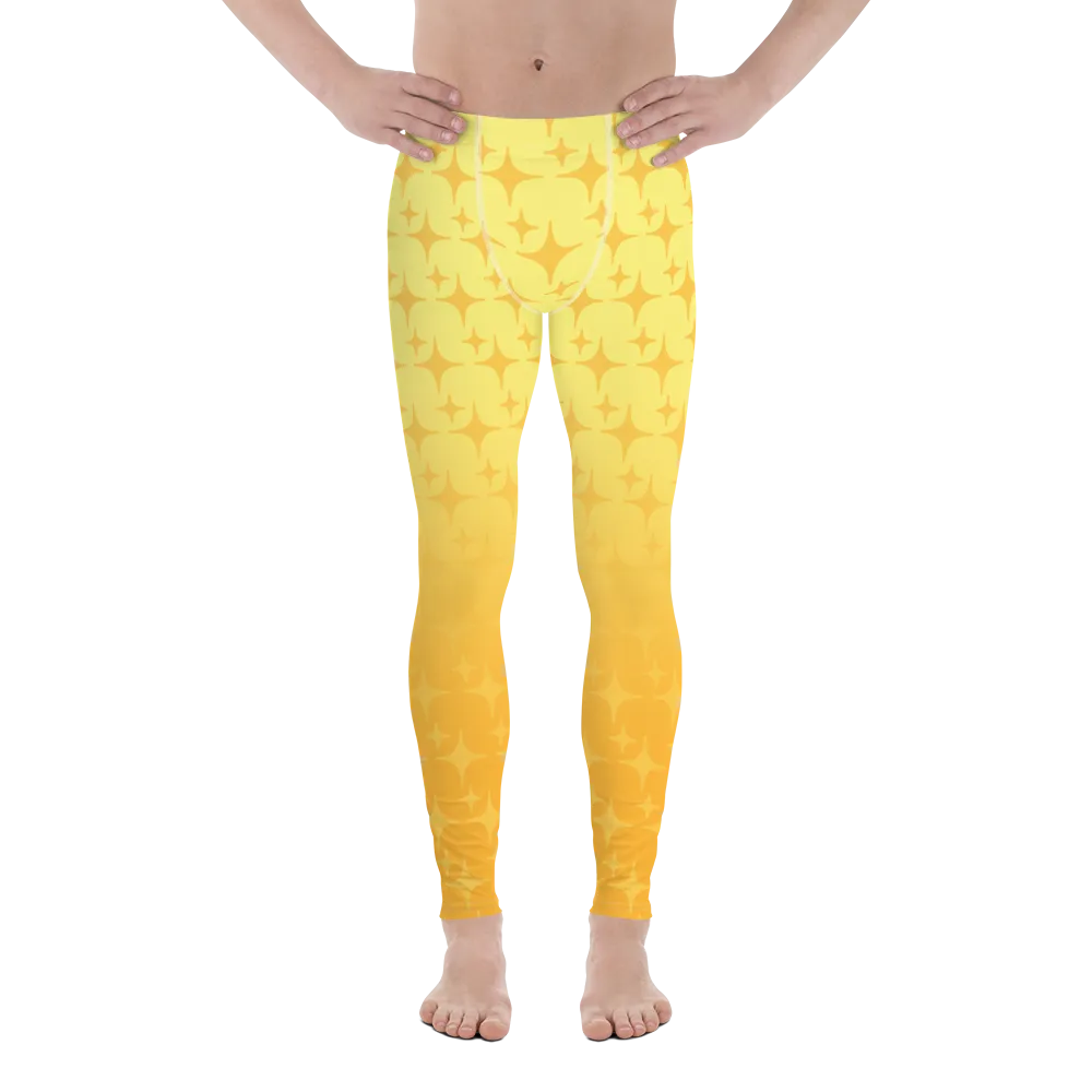 Yellow Ghost Sparkle Leggings (Men's XS-3XL)